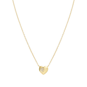 PETIT SPARKLE NECKLACE 242303/006 GOLD HEART WITH CZ