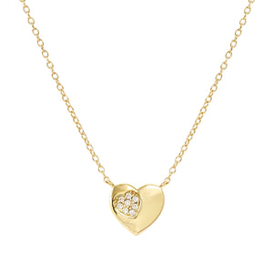 PETIT SPARKLE NECKLACE 242303/006 GOLD HEART WITH CZ