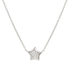 PETIT SPARKLE NECKLACE 242303/007 STERLING SILVER STAR WITH CZ