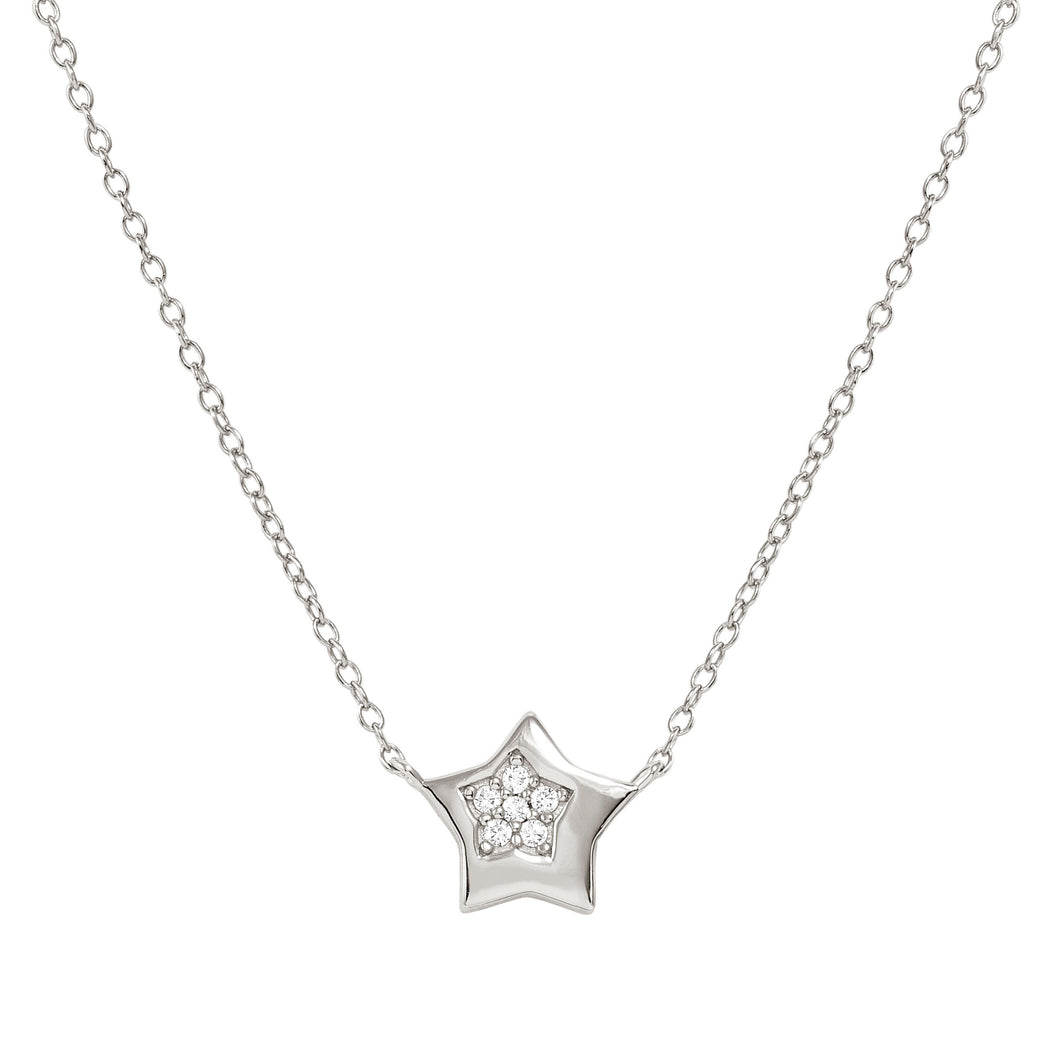 PETIT SPARKLE NECKLACE 242303/007 STERLING SILVER STAR WITH CZ