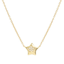 Load image into Gallery viewer, PETIT SPARKLE NECKLACE 242303/009 GOLD STAR WITH CZ

