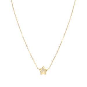 PETIT SPARKLE NECKLACE 242303/009 GOLD STAR WITH CZ