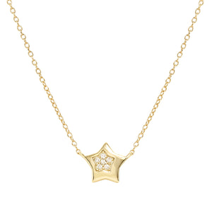 PETIT SPARKLE NECKLACE 242303/009 GOLD STAR WITH CZ