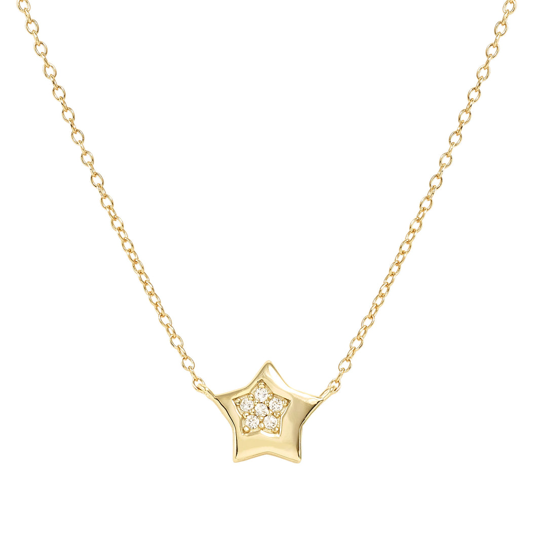 PETIT SPARKLE NECKLACE 242303/009 GOLD STAR WITH CZ