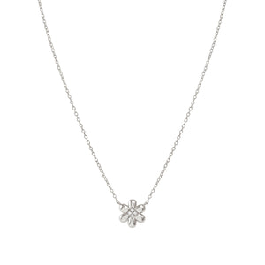 PETIT SPARKLE NECKLACE 242303/010 STERLING SILVER FLOWER WITH CZ