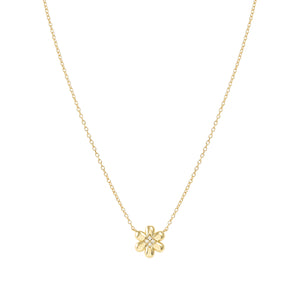 PETIT SPARKLE NECKLACE 242303/012 GOLD FLOWER WITH CZ