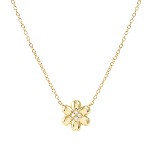 PETIT SPARKLE NECKLACE 242303/012 GOLD FLOWER WITH CZ