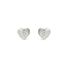 Load image into Gallery viewer, PETIT SPARKLE STUDS 242304/004 STERLING SILVER HEART WITH CZ
