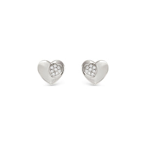 PETIT SPARKLE STUDS 242304/004 STERLING SILVER HEART WITH CZ