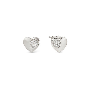 PETIT SPARKLE STUDS 242304/004 STERLING SILVER HEART WITH CZ