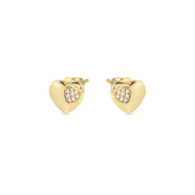 Load image into Gallery viewer, PETIT SPARKLE STUDS 242304/006 GOLD HEART WITH CZ
