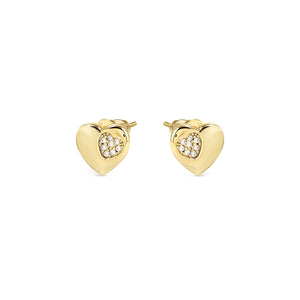 PETIT SPARKLE STUDS 242304/006 GOLD HEART WITH CZ