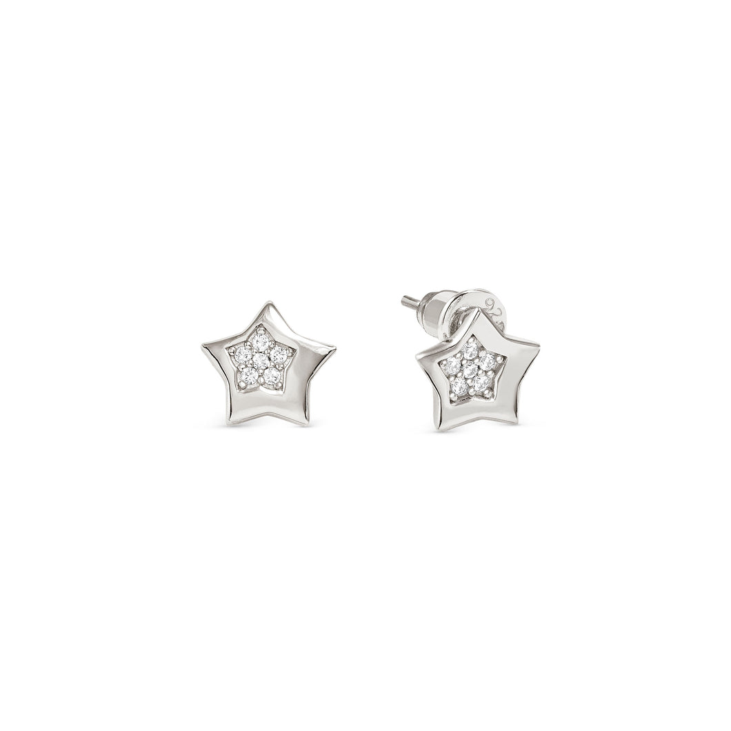 PETIT SPARKLE STUDS 242304/007 STERLING SILVER STAR WITH CZ