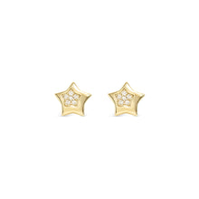 Load image into Gallery viewer, PETIT SPARKLE STUDS 242304/009 GOLD STAR WITH CZ
