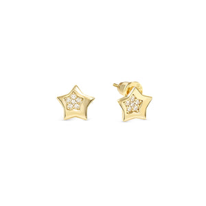 PETIT SPARKLE STUDS 242304/009 GOLD STAR WITH CZ
