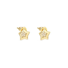 Load image into Gallery viewer, PETIT SPARKLE STUDS 242304/009 GOLD STAR WITH CZ
