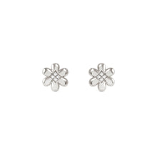 Load image into Gallery viewer, PETIT SPARKLE STUDS 242304/010 STERLING SILVER FLOWER WITH CZ
