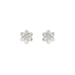 PETIT SPARKLE STUDS 242304/010 STERLING SILVER FLOWER WITH CZ