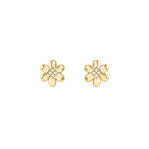 PETIT SPARKLE STUDS 242304/012 GOLD FLOWER WITH CZ