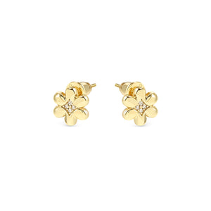 PETIT SPARKLE STUDS 242304/012 GOLD FLOWER WITH CZ