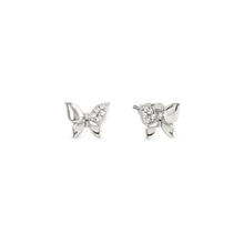 Load image into Gallery viewer, PETIT SPARKLE STUDS 242304/040 STERLING SILVER BUTTERFLY WITH CZ
