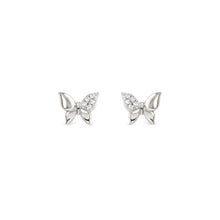 Load image into Gallery viewer, PETIT SPARKLE STUDS 242304/040 STERLING SILVER BUTTERFLY WITH CZ
