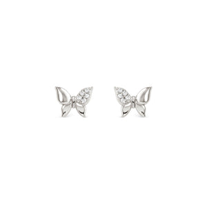 PETIT SPARKLE STUDS 242304/040 STERLING SILVER BUTTERFLY WITH CZ