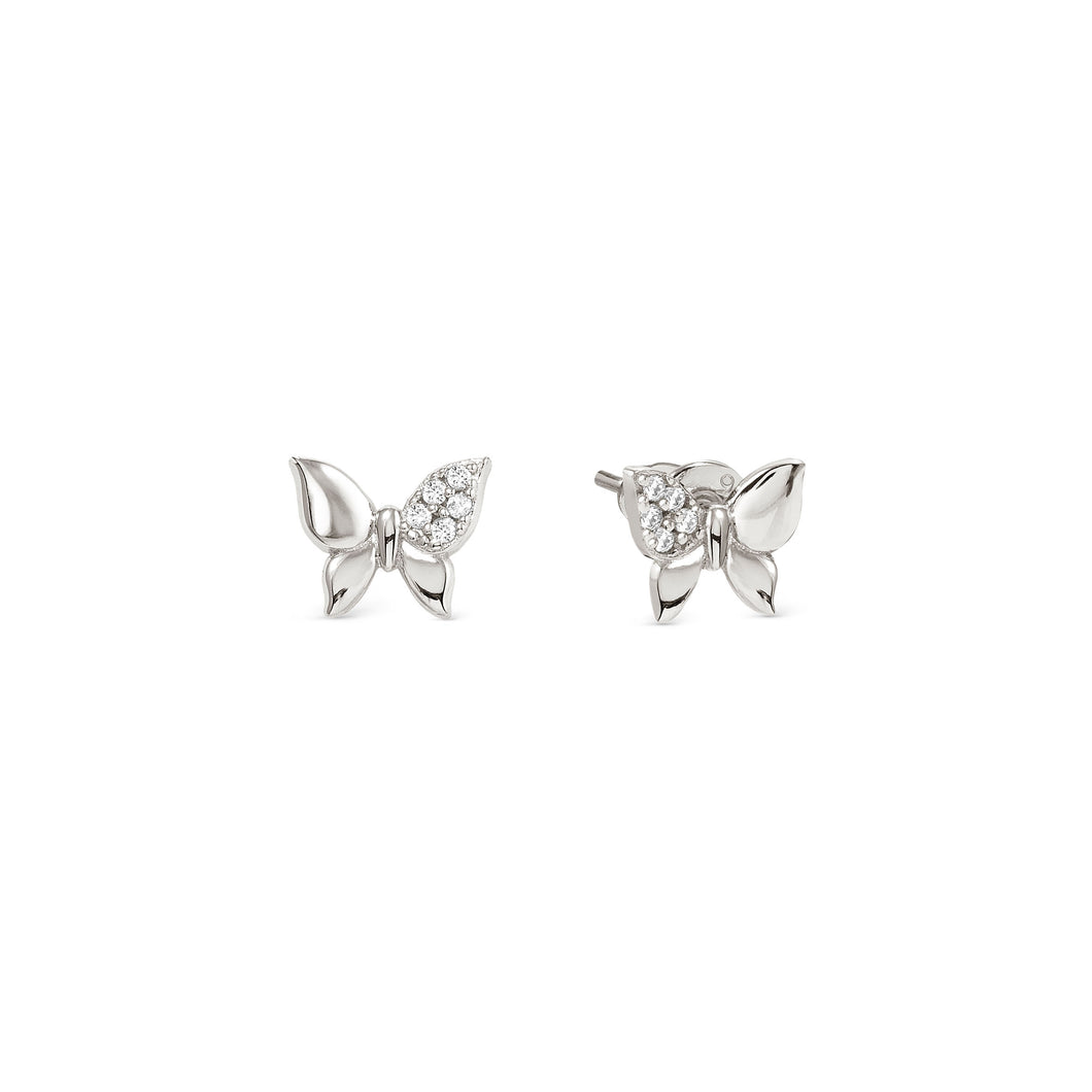 PETIT SPARKLE STUDS 242304/040 STERLING SILVER BUTTERFLY WITH CZ