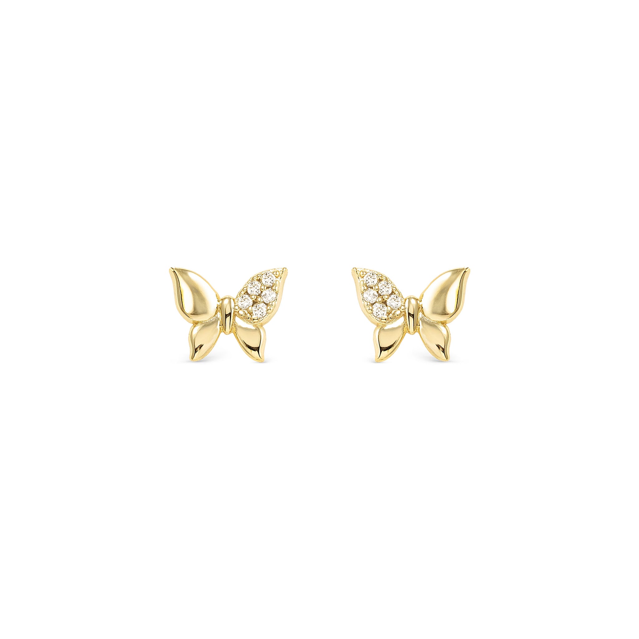thumbnail interactive-video image 1 of 18k Gold Filled Square 5mm CZ Stud Earrings – Colorful Cubic Zirconia – Butterfly Posts 1 of 4