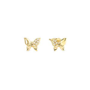 PETIT SPARKLE STUDS 242304/042 GOLD BUTTERFLY WITH CZ