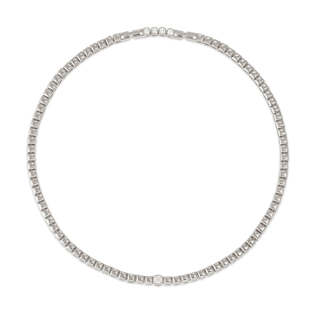 ENIGMATIC SHINE NECKLACE 242405/010 STERLING SILVER WITH CENTRAL CZ