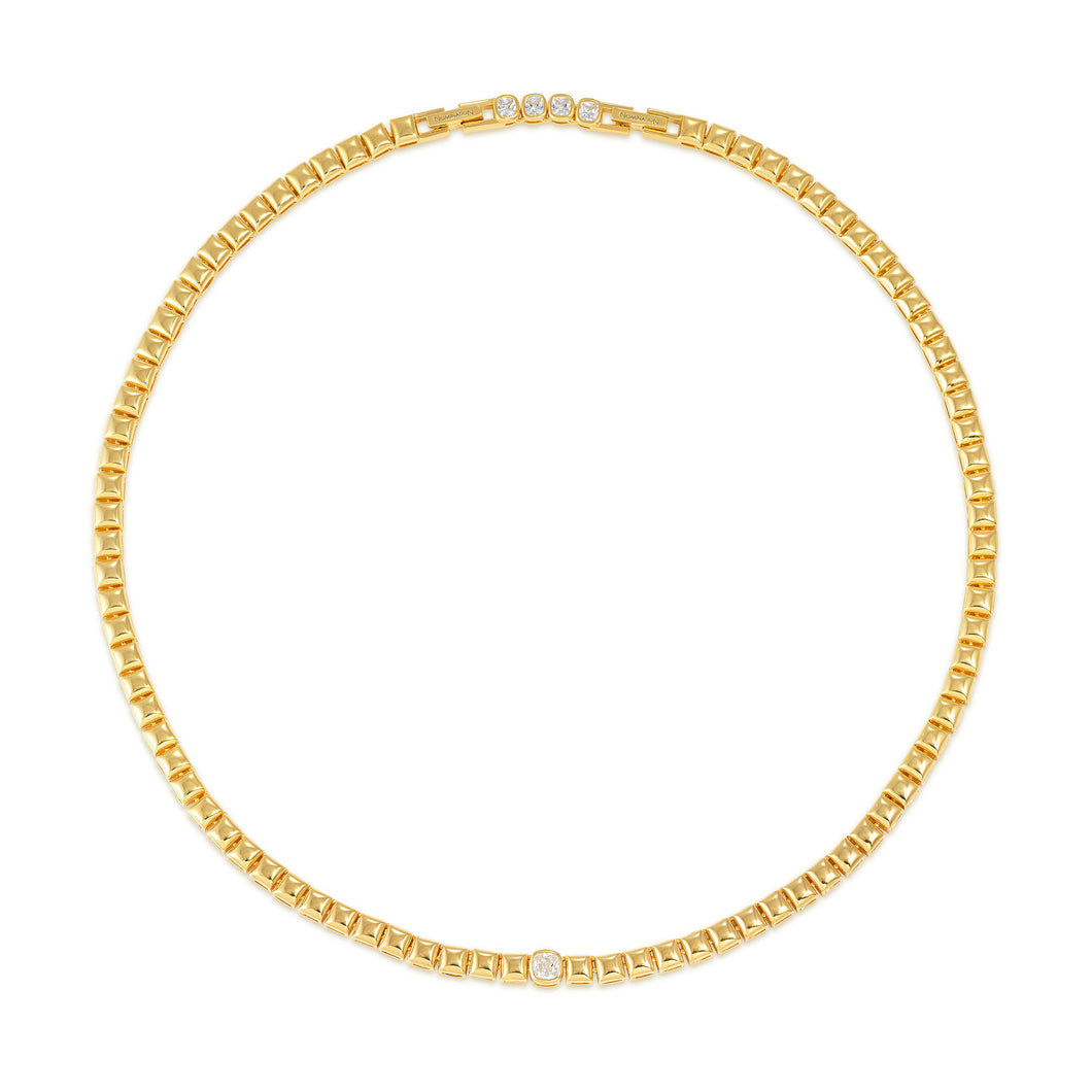 ENIGMATIC SHINE NECKLACE 242405/012 GOLD WITH CENTRAL CZ