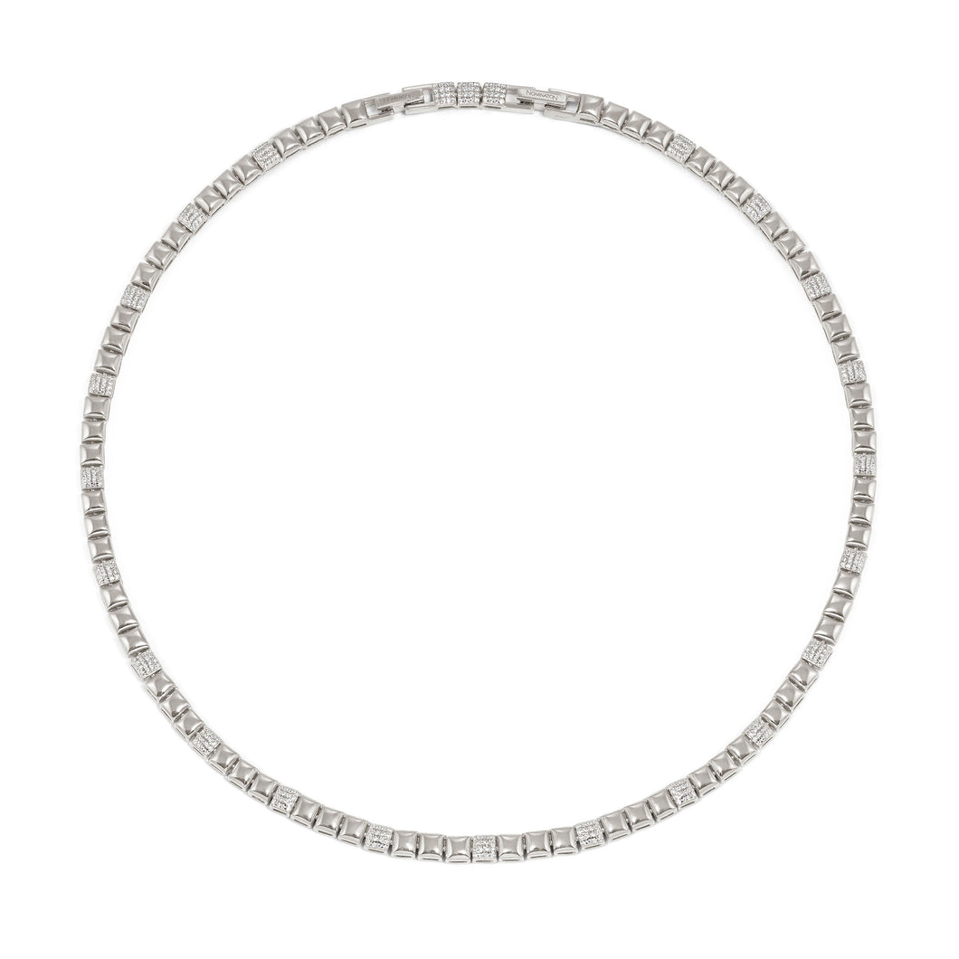 ENIGMATIC SHINE NECKLACE 242406/010 STERLING SILVER WITH PAVÉ CZ