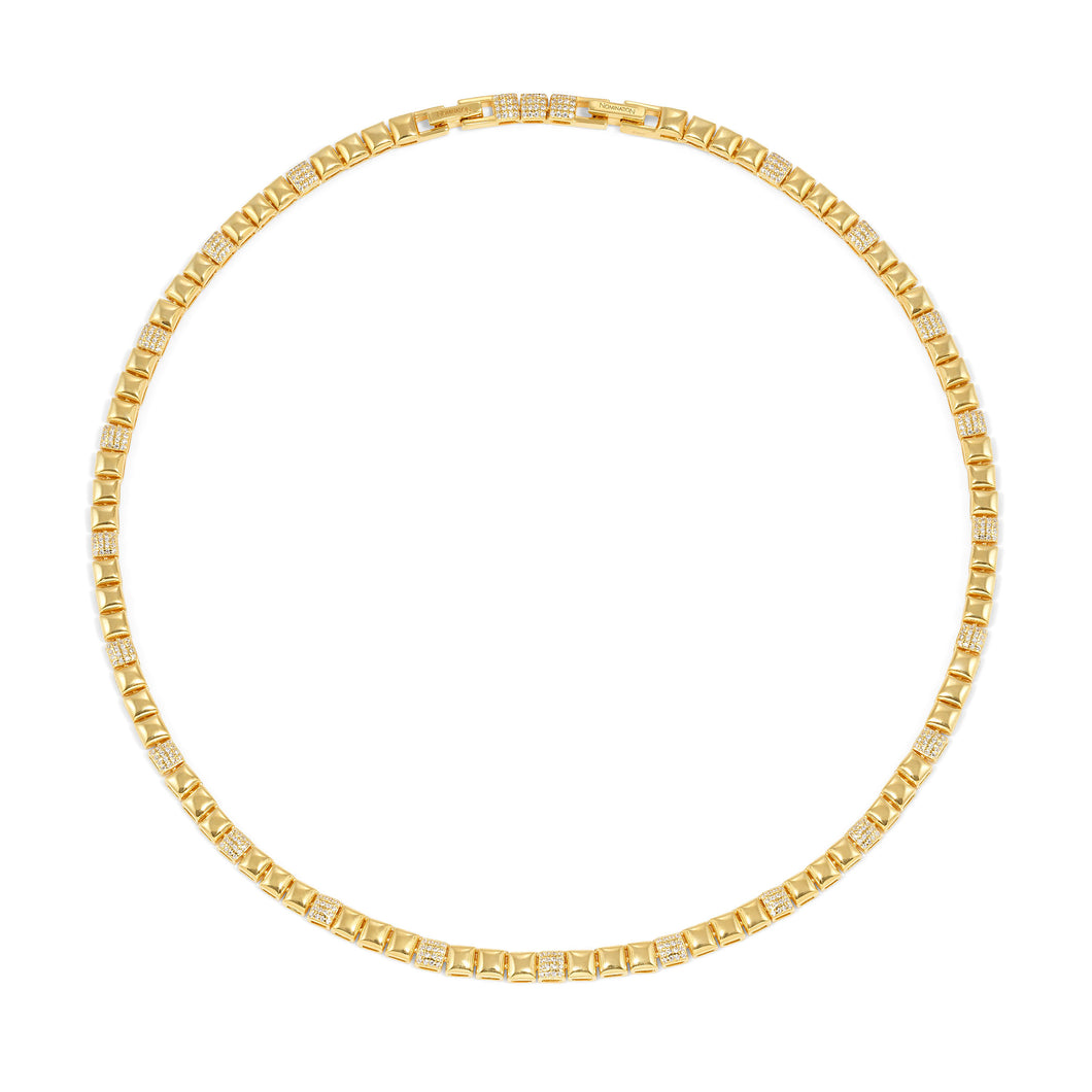 ENIGMATIC SHINE NECKLACE 242406/012 GOLD WITH PAVÉ CZ