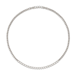 ENIGMATIC SHINE NECKLACE 242407/010 STERLING SILVER ORNATE WITH WHITE CZ