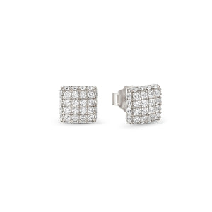 ENIGMATIC SHINE EARRINGS 242408/010 STERLING SILVER WHITE CZ STUDS