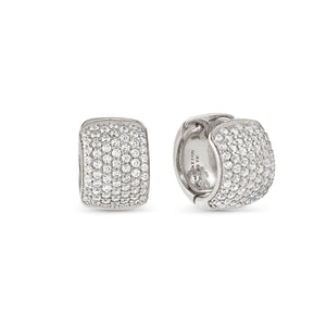 ENIGMATIC SHINE EARRINGS 242409/010 STERLING SILVER WHITE CZ HOOPS