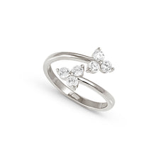 Load image into Gallery viewer, LIFE BOUQUET RING 242500/010 SILVER &amp; WHITE TRIO CZ
