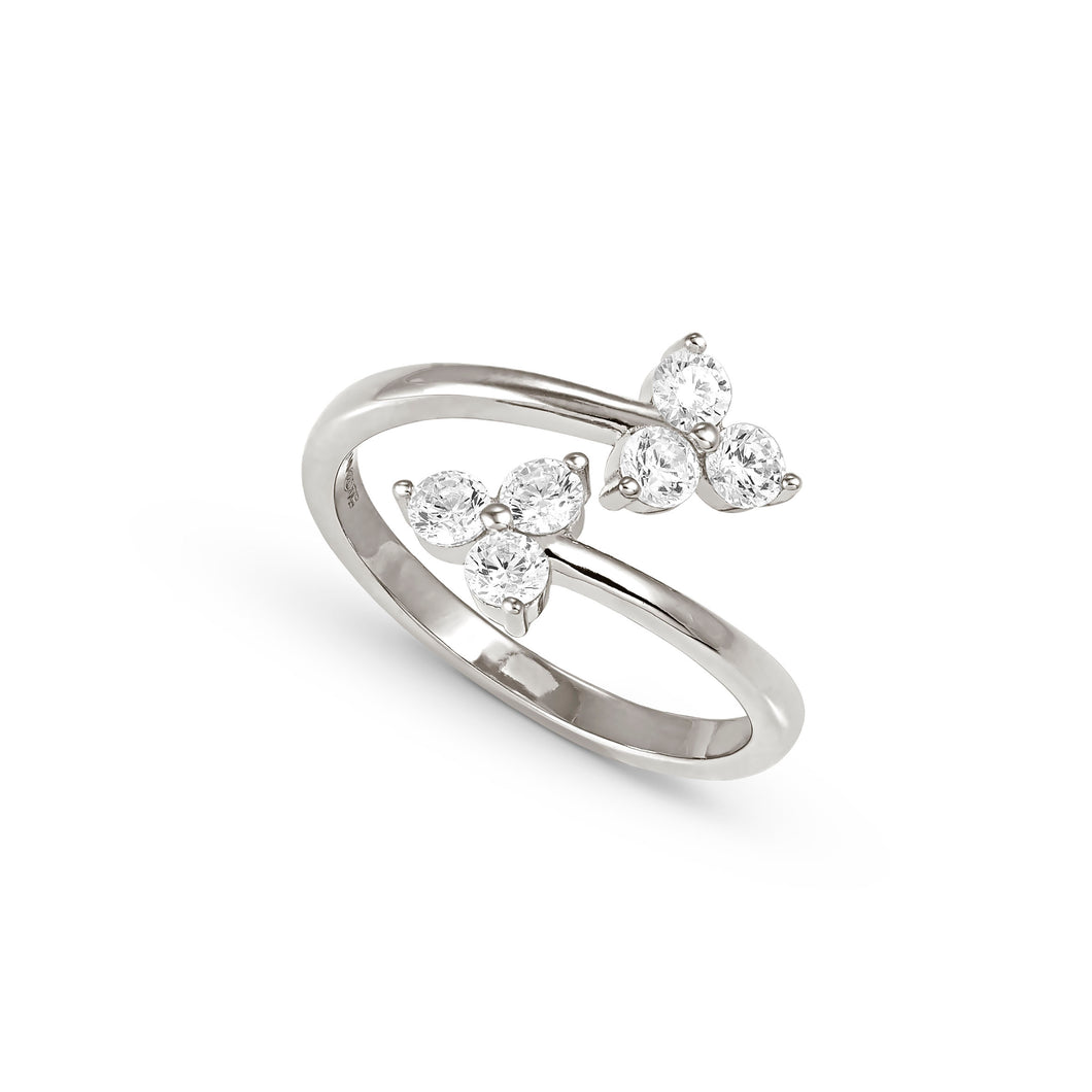 LIFE BOUQUET RING 242500/010 SILVER & WHITE TRIO CZ