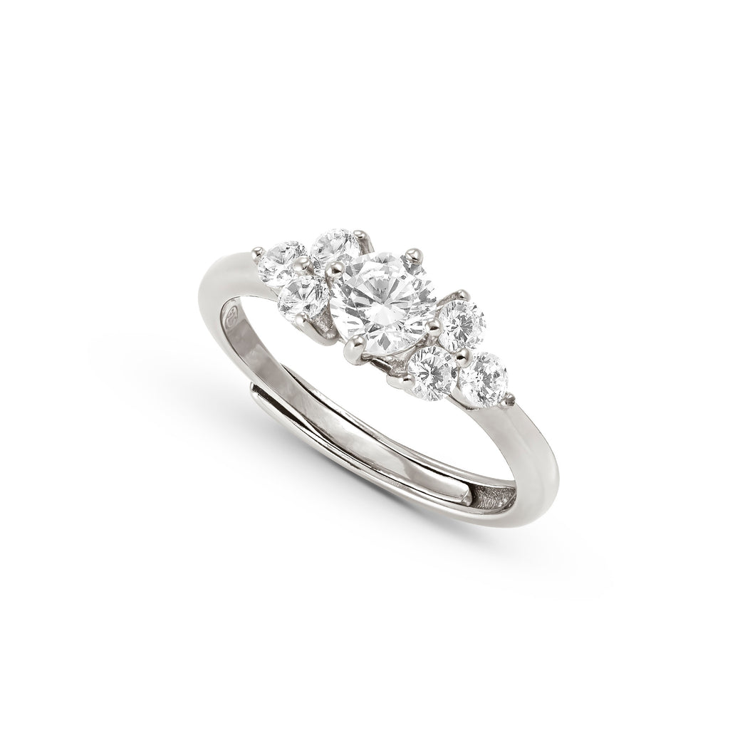 LIFE BOUQUET STERLING SILVER TRILOGY RING 242501/010/006 WHITE CZ