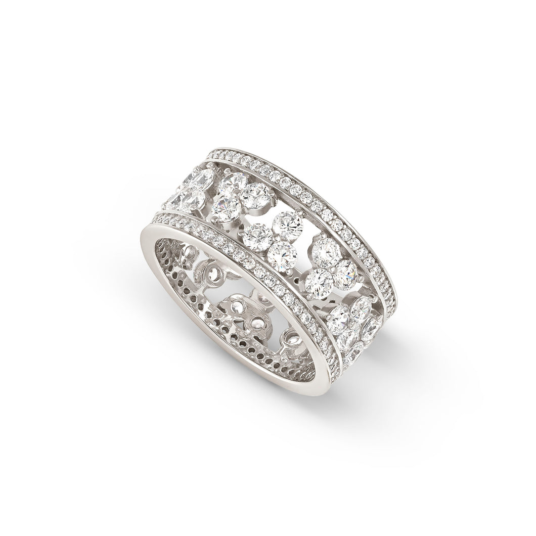 LIFE BOUQUET STERLING SILVER RING 242503/010 WHITE CZ WIDE
