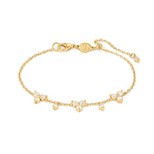 Load image into Gallery viewer, LIFE BOUQUET BRACELET 242504/012 GOLD &amp; WHITE CZ
