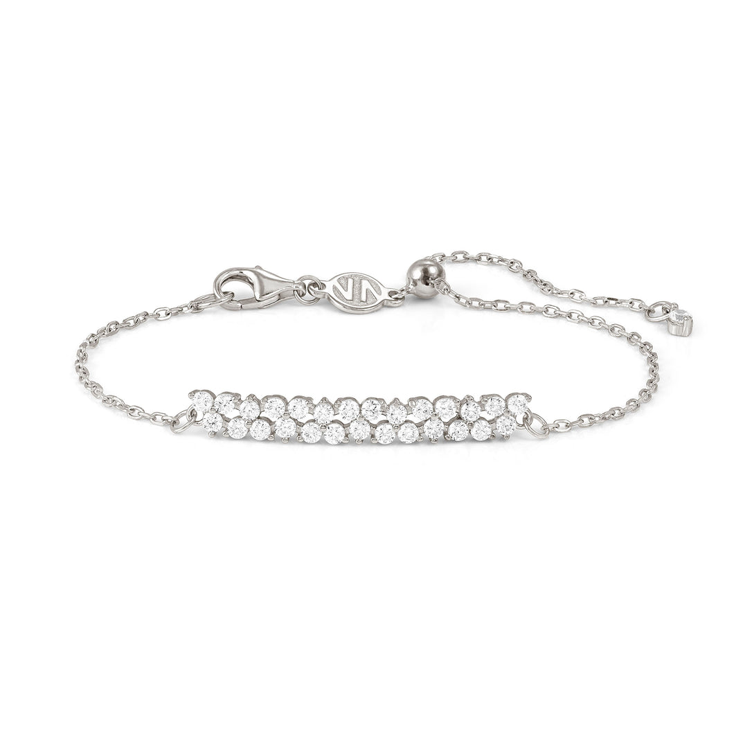 LIFE BOUQUET STERLING SILVER BAR BRACELET 242505/010 WHITE CZ