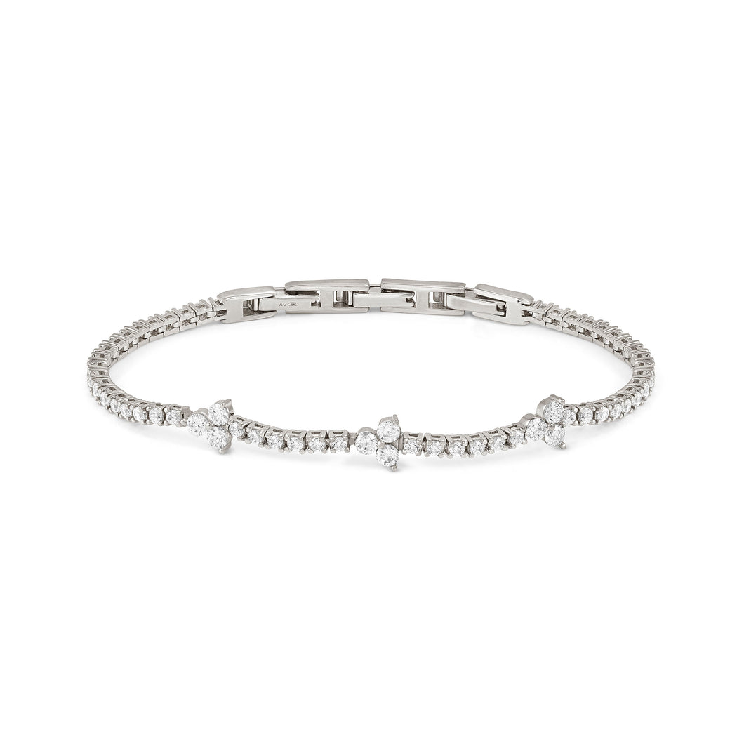 LIFE BOUQUET TENNIS BRACELET 242506/010 SILVER & WHITE CZ