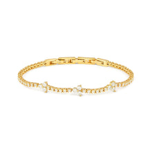 Load image into Gallery viewer, LIFE BOUQUET TENNIS BRACELET 242506/012 GOLD &amp; WHITE CZ
