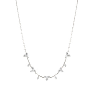 LIFE BOUQUET NECKLACE 242507/010 SILVER & WHITE CZ
