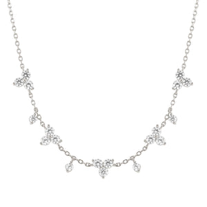 LIFE BOUQUET NECKLACE 242507/010 SILVER & WHITE CZ