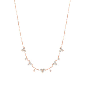 LIFE BOUQUET NECKLACE 242507/011 ROSE GOLD WHITE CZ