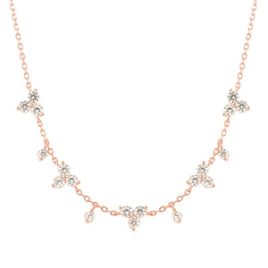 LIFE BOUQUET NECKLACE 242507/011 ROSE GOLD WHITE CZ