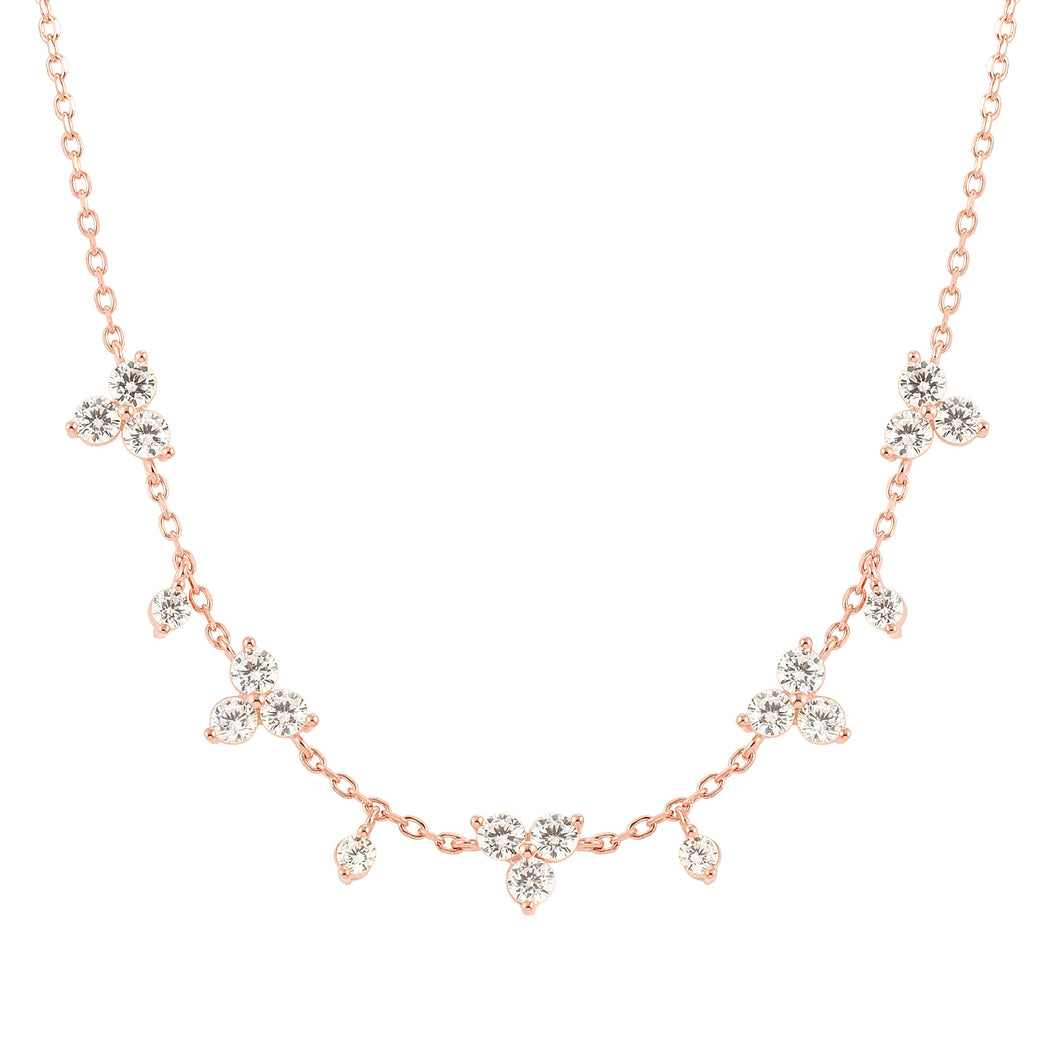 LIFE BOUQUET NECKLACE 242507/011 ROSE GOLD WHITE CZ